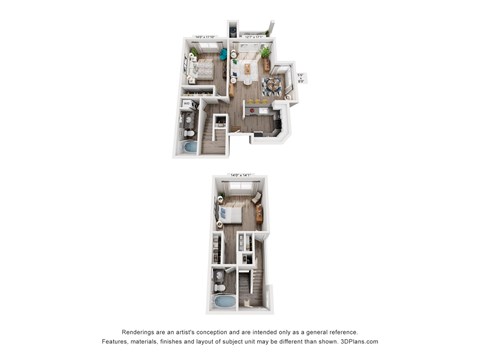 Floor plan for 2 beds, 2 baths, 1020 sqft